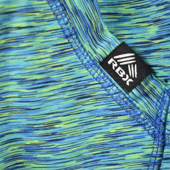 RBX Blue and Green Fleece Lined Workout Zip Up Athlete Hoodie Jacket Size Medium - Picture 5 of 10